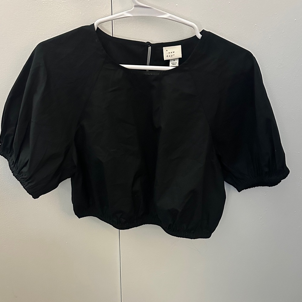 Women’s A New Day Black Puff Sleeve Top-Small